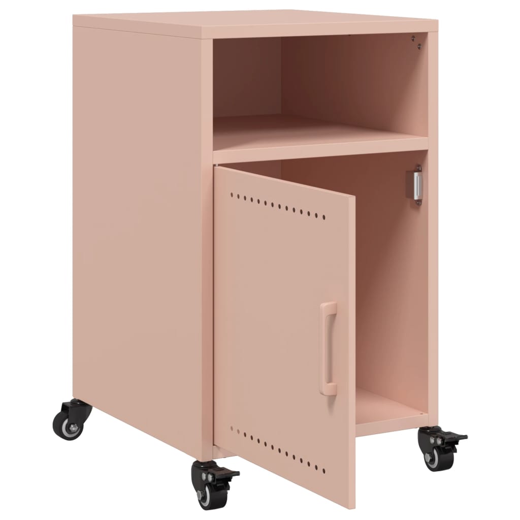 Tables de chevet 2 pcs rose 36x39x59 cm acier