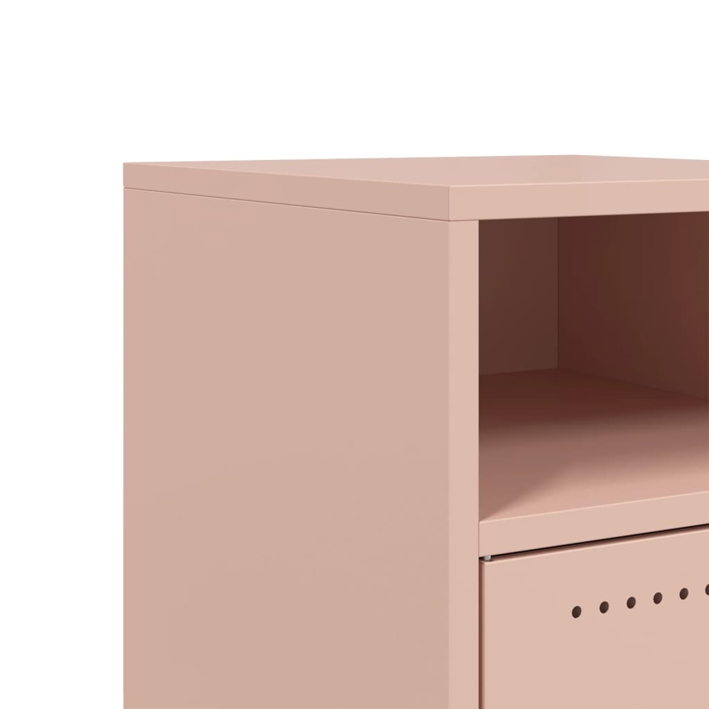 Tables de chevet 2 pcs rose 36x39x59 cm acier