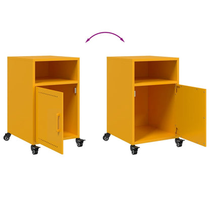 Tables de chevet 2 pcs jaune moutarde 36x39x59 cm acier