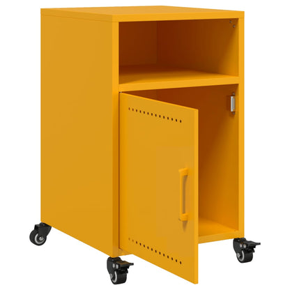 Tables de chevet 2 pcs jaune moutarde 36x39x59 cm acier