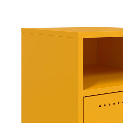 Tables de chevet 2 pcs jaune moutarde 36x39x59 cm acier