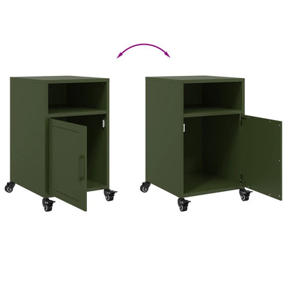 Tables de chevet 2 pcs vert olive 36x39x59 cm acier