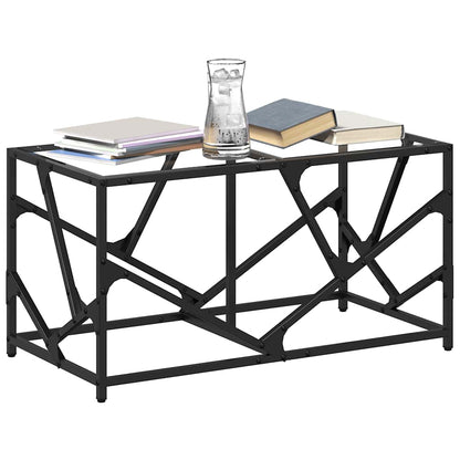 Table basse avec dessus en verre transparent 78,5x40x41cm acier