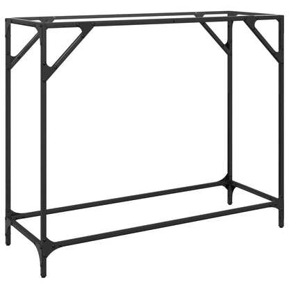 Table console avec dessus en verre transparent 98x35x81cm acier