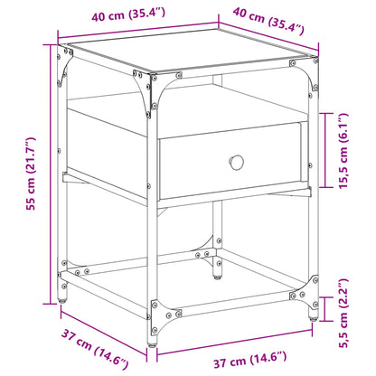 Table de chevet sonoma gris 40x40x55 cm bois d’ingénierie