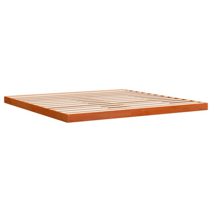 Cadre de lit sans matelas cire marron 200x200cm bois pin massif