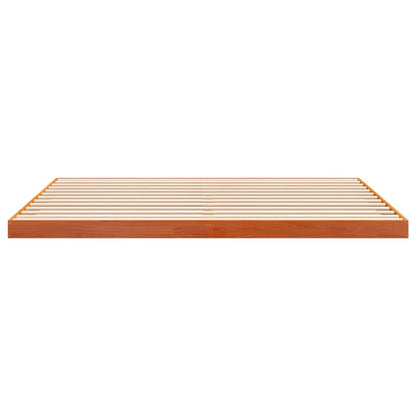 Cadre de lit sans matelas cire marron 200x200cm bois pin massif