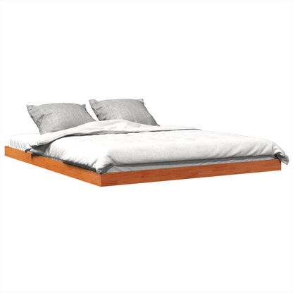 Cadre de lit sans matelas cire marron 150x200cm bois pin massif