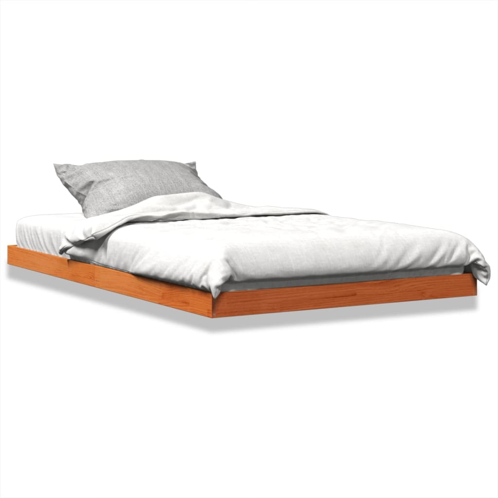 Cadre de lit sans matelas cire marron 120x200cm bois pin massif