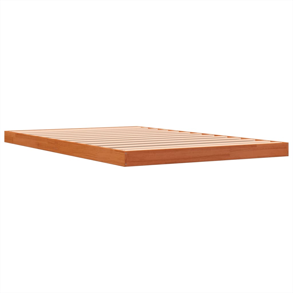 Cadre de lit sans matelas cire marron 120x200cm bois pin massif