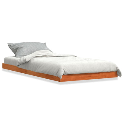 Cadre de lit sans matelas cire marron 100x200cm bois pin massif