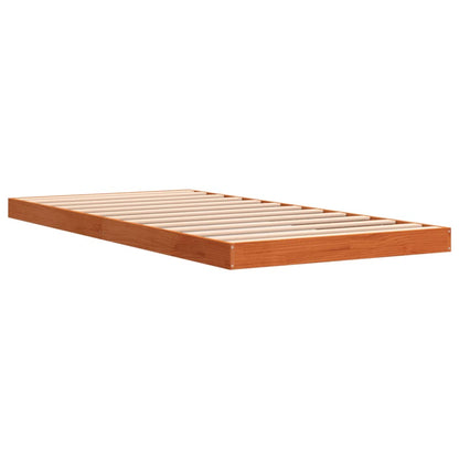 Cadre de lit sans matelas cire marron 100x200cm bois pin massif