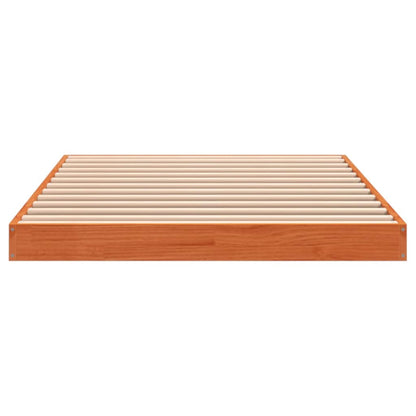 Cadre de lit sans matelas cire marron 100x200cm bois pin massif