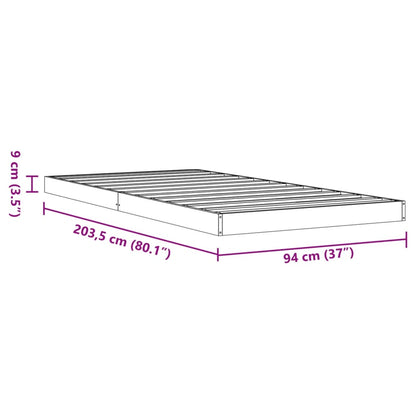 Cadre de lit sans matelas cire marron 90x200 cm bois pin massif