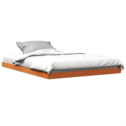 Cadre de lit sans matelas cire marron 140x190cm bois pin massif