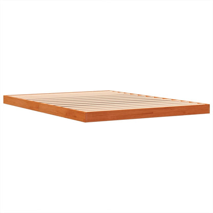 Cadre de lit sans matelas cire marron 140x190cm bois pin massif