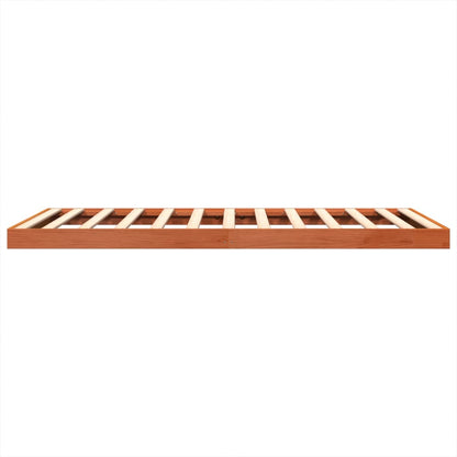 Cadre de lit sans matelas cire marron 135x190cm bois pin massif