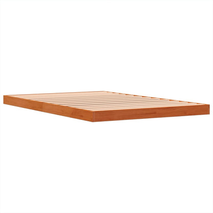 Cadre de lit sans matelas cire marron 120x190cm bois pin massif