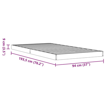 Cadre de lit sans matelas cire marron 90x190 cm bois pin massif