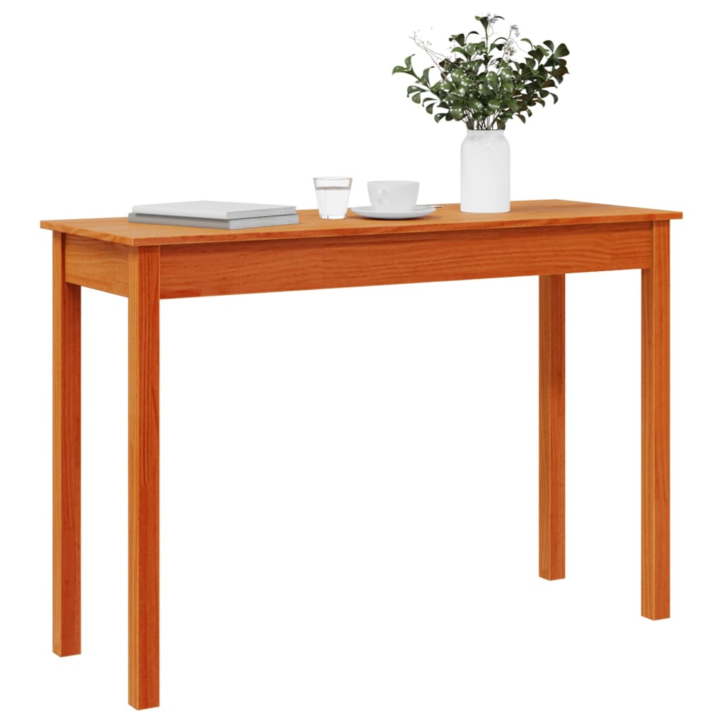 Table console marron miel 110x40x75 cm bois massif de pin