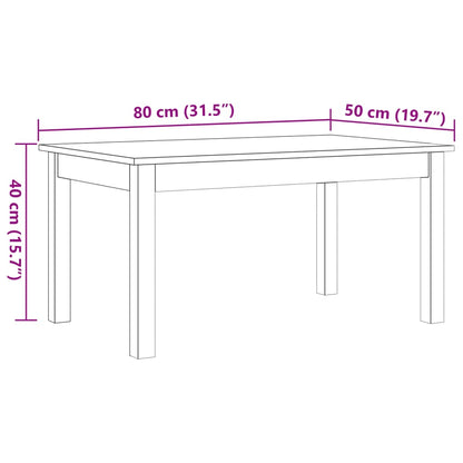 Table basse cire marron 80x50x40 cm bois massif de pin