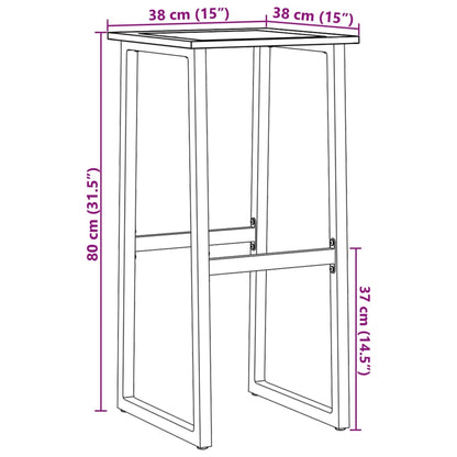 Tabourets de bar lot de 2 noir acier enduit de poudre