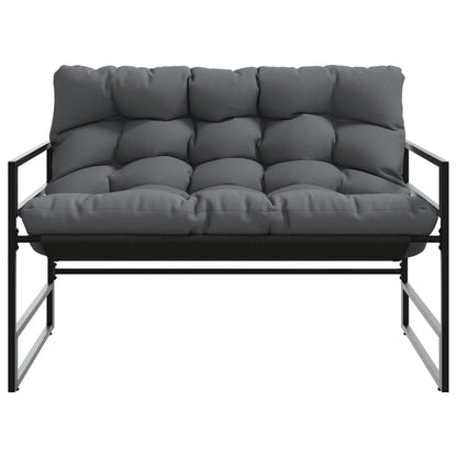 Banc de jardin avec coussin anthracite 113 cm acier