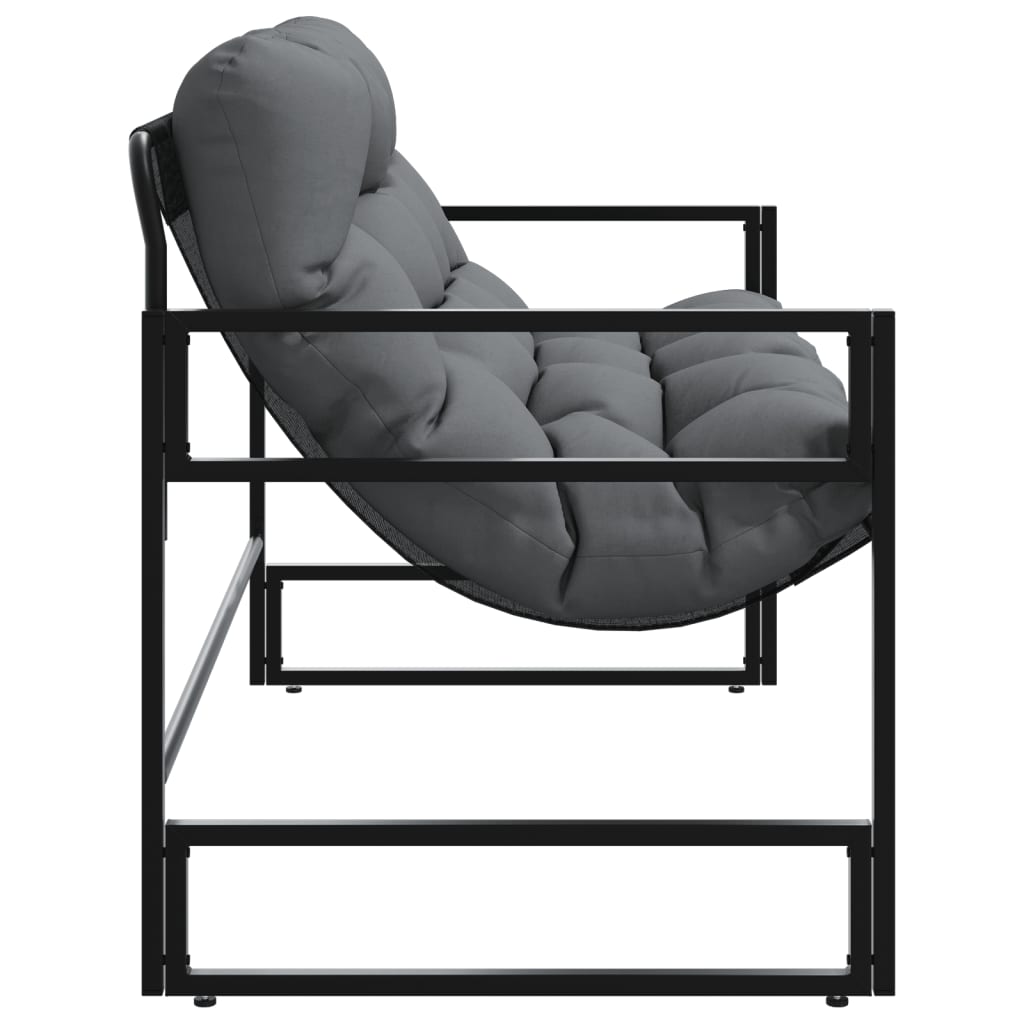 Banc de jardin avec coussin anthracite 113 cm acier