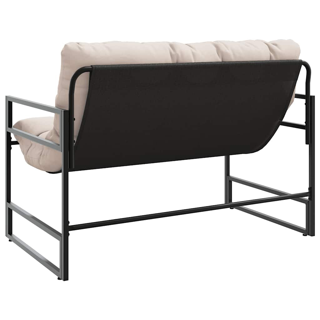 Banc de jardin avec coussin taupe 113 cm acier