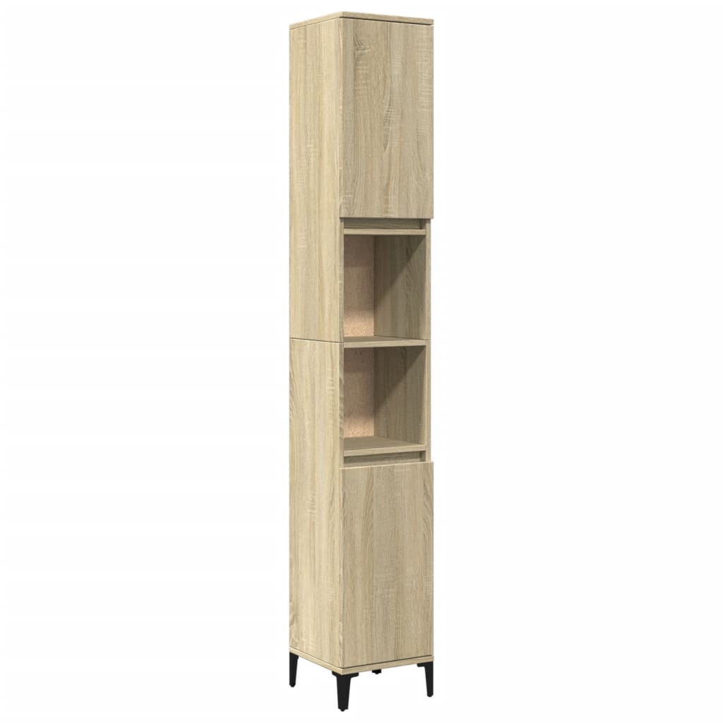 Armoire salle de bain chêne sonoma 30x30x190 cm