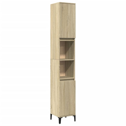 Armoire salle de bain chêne sonoma 30x30x190 cm