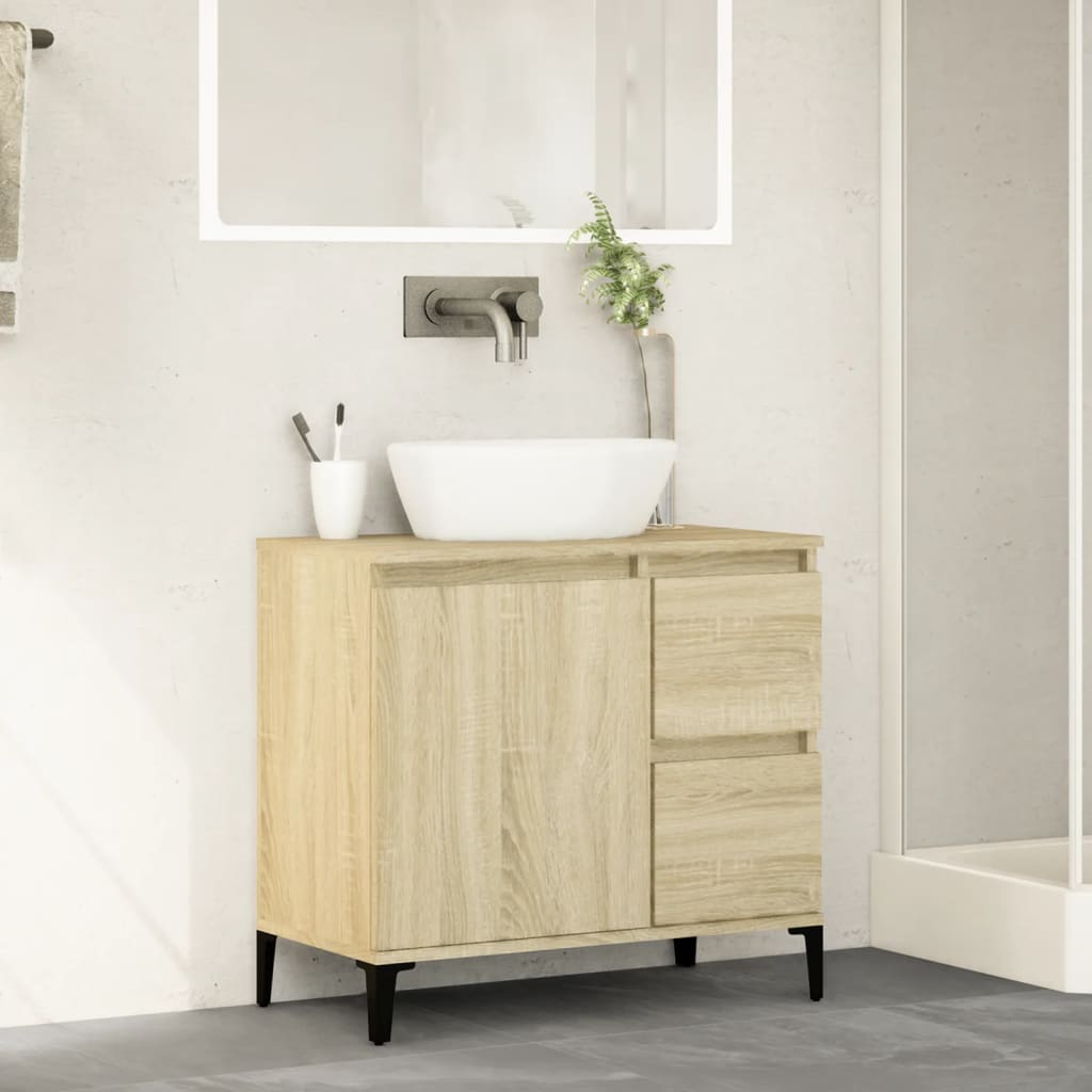 Armoire salle de bain chêne sonoma 65x33x60 cm