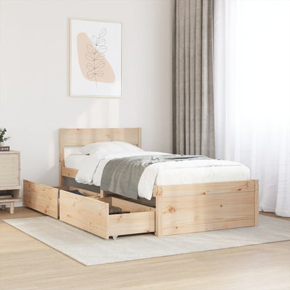 Cadre de lit sans matelas 100x200 cm bois massif de pin