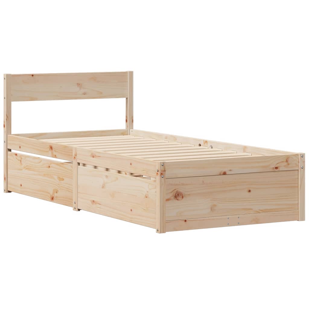 Cadre de lit sans matelas 90x200 cm bois de pin massif