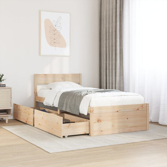 Cadre de lit sans matelas 90x200 cm bois de pin massif