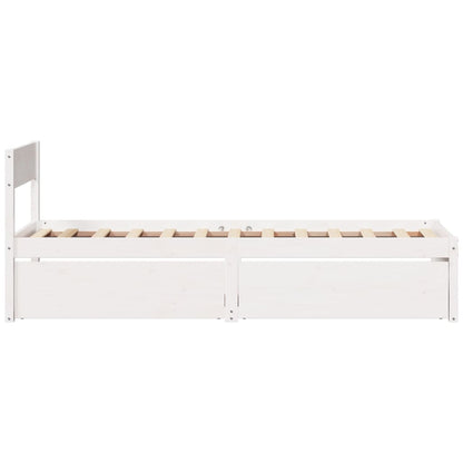 Cadre de lit sans matelas blanc 90x200 cm bois de pin massif