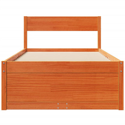 Cadre de lit sans matelas cire marron 90x200 cm bois pin massif