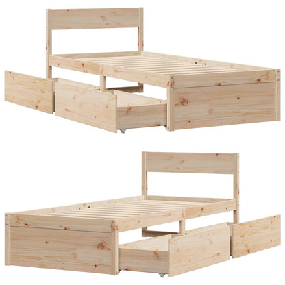 Cadre de lit sans matelas 90x190 cm bois de pin massif