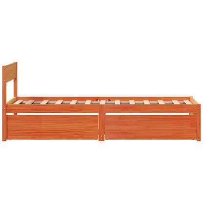 Cadre de lit sans matelas cire marron 90x190 cm bois pin massif