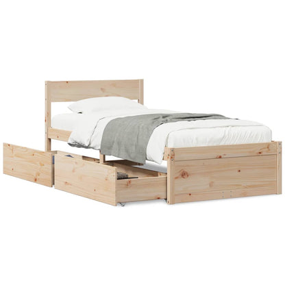 Cadre de lit sans matelas 75x190 cm bois de pin massif