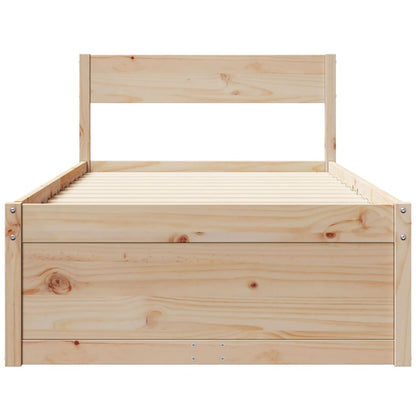 Cadre de lit sans matelas 75x190 cm bois de pin massif