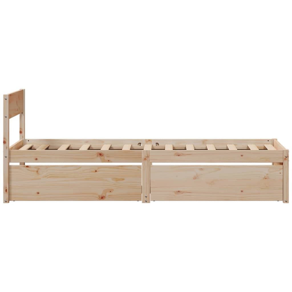 Cadre de lit sans matelas 75x190 cm bois de pin massif