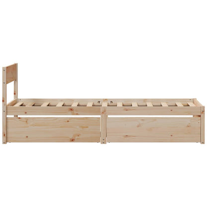 Cadre de lit sans matelas 75x190 cm bois de pin massif