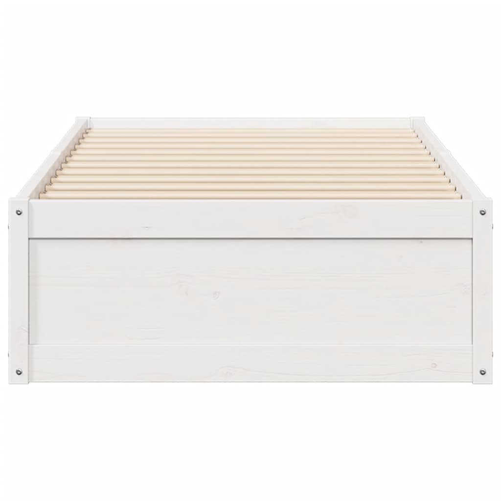 Cadre de lit sans matelas blanc 90x200 cm bois de pin massif