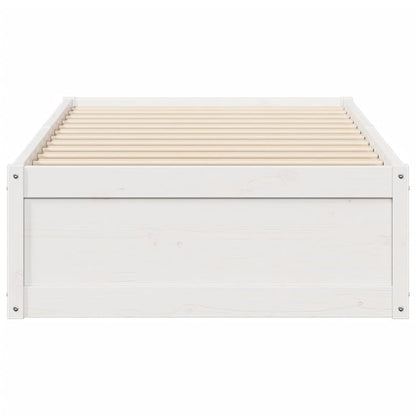 Cadre de lit sans matelas blanc 90x200 cm bois de pin massif