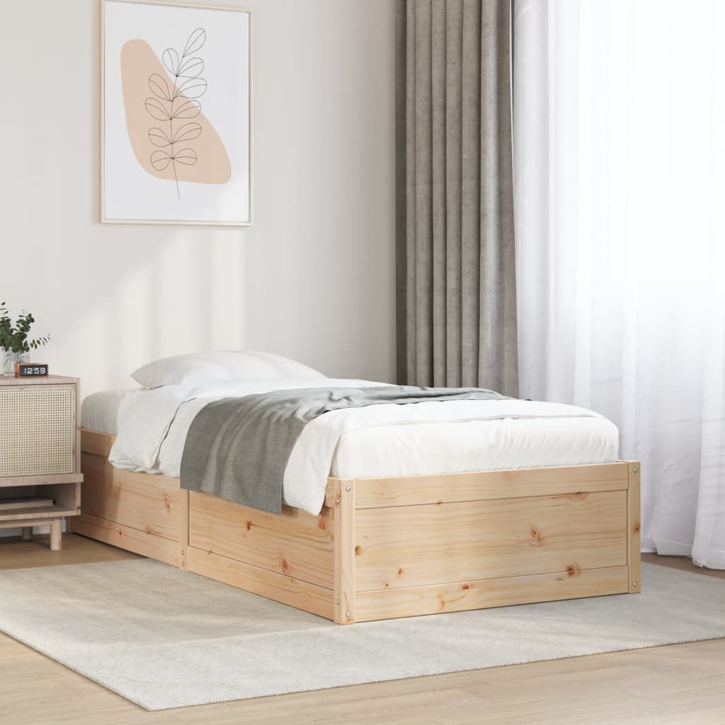 Cadre de lit sans matelas 90x190 cm bois de pin massif