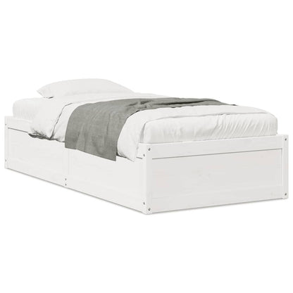 Cadre de lit sans matelas blanc 90x190 cm bois de pin massif