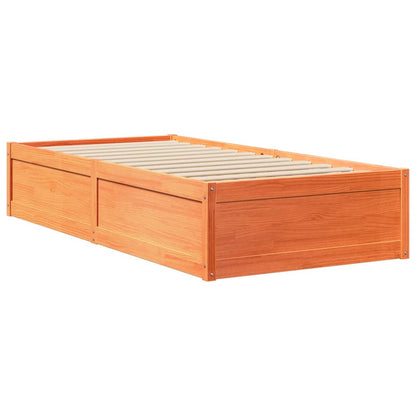 Cadre de lit sans matelas cire marron 90x190 cm bois pin massif