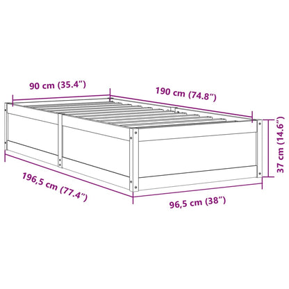 Cadre de lit sans matelas cire marron 90x190 cm bois pin massif