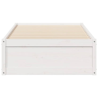 Cadre de lit sans matelas blanc 75x190 cm bois de pin massif